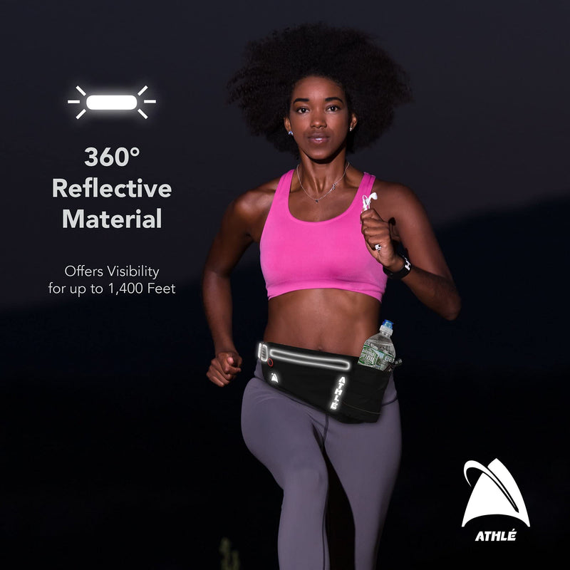 [Australia - AusPower] - Athle Sport Running Belt with Vertical Bottle Pocket Black 
