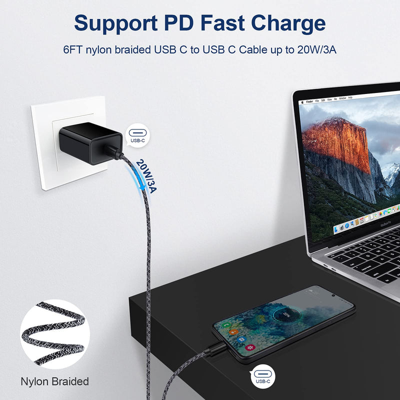 [Australia - AusPower] - CHLGoodP USB C Fast Charger for Samsung Galaxy S21 S20 Note 21 20 S10+ A02S A42 A72 A52 A32 A12 A41 A71 A51 A11 S10E A10E, Quick Charge Wall Block, 30W PD Car Charger, Charging Type to Cable, Black 