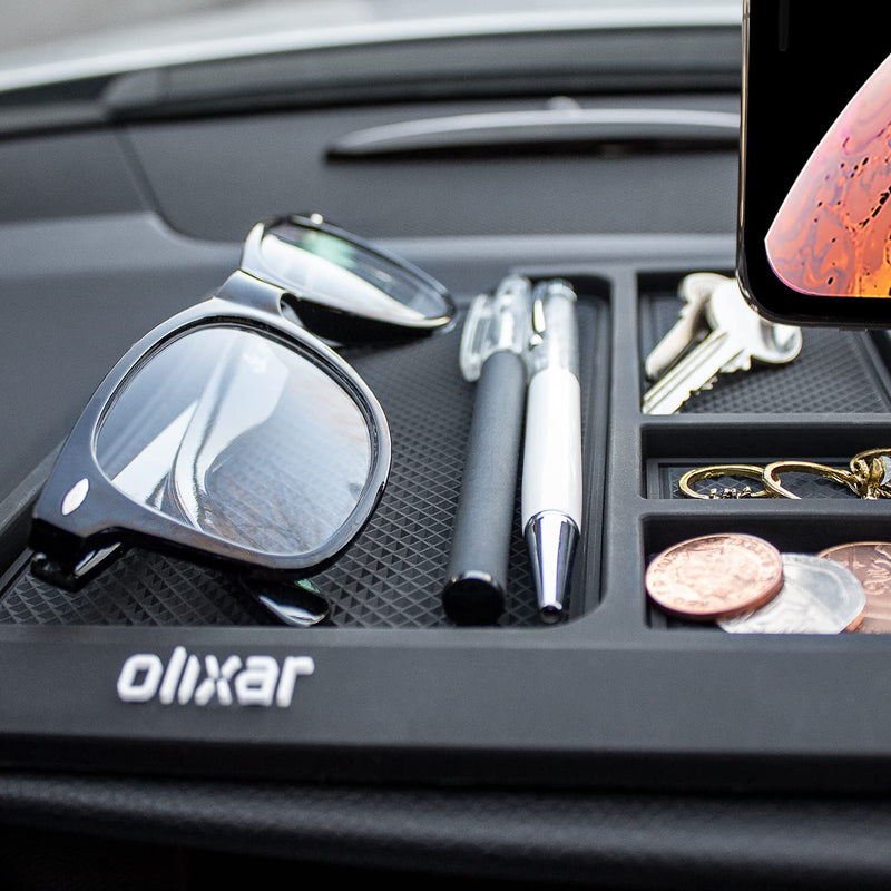 [Australia - AusPower] - Olixar Car Dashboard Tray - Sticky Dash Mat Car Phone Holder with Mount - Large Non Slip Gel Pad - Washable - Car Dashboard Accessories - Holder for Keys, Cell Phone, Coins and Glasses 