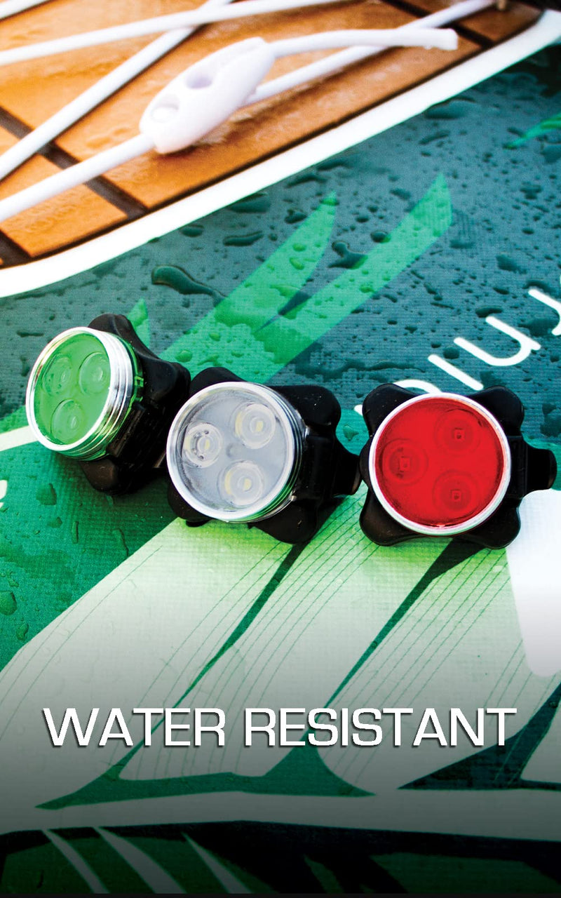 [Australia - AusPower] - NIXY SUP and Kayak LED Navigation Lights - Red, Green and White Safety Lights, Rechargeable with 4 Flashing Modes and Back Clip, for Paddleboards, Boats, Canoes, Pontoons, Dinghy, Bikes and Rafts 