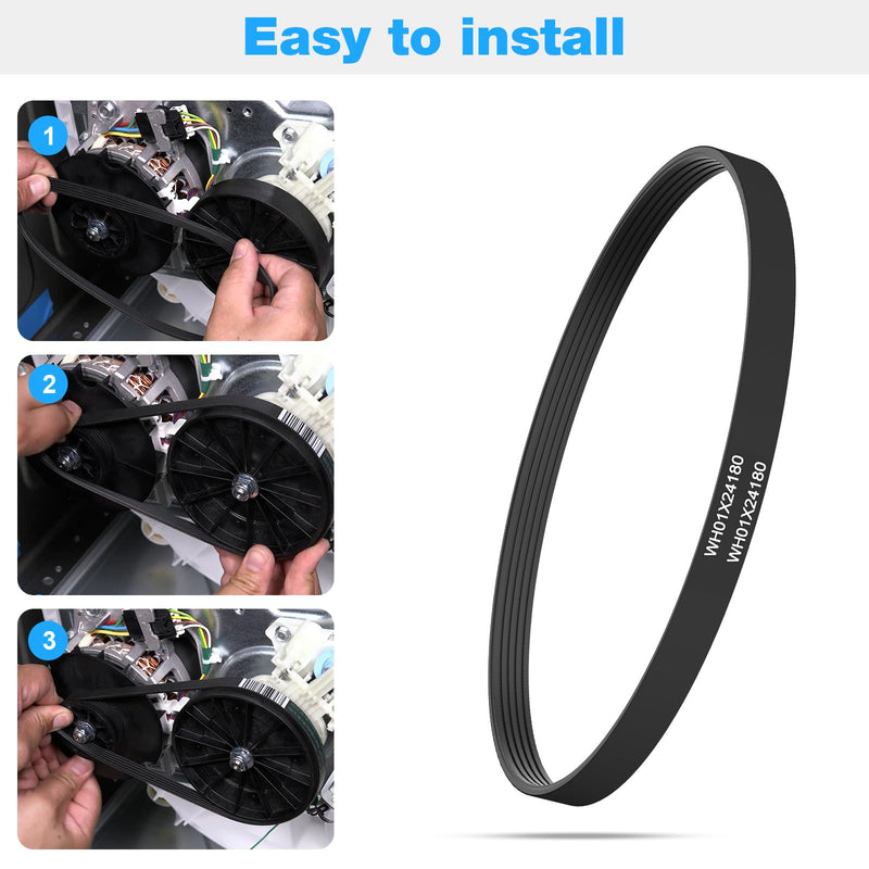 [Australia - AusPower] - WH01X24180 Washer Motor Drive Belt Replacement GE Clothes Washing Machine Parts AP6024314,4455970,PS11736832-23" Long, 5 Ribs, 4 Grooves Drive Belt 