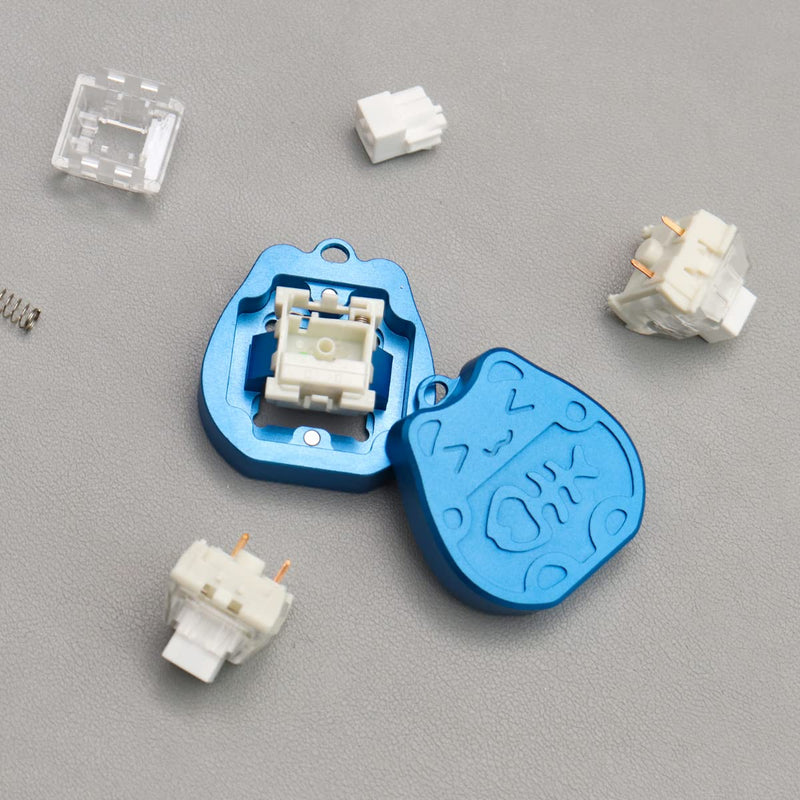 [Australia - AusPower] - Switch Opener Blue Lucky Cat Gold Aluminum for Kailh Gateron Cherry MX Switches Mechanical Keyboard Custom Opening Tool with Metal Magnet 
