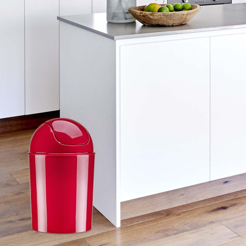 [Australia - AusPower] - Umbra Mini Waste Can, 1-1/4 Gallon with Swing Lid (Red) Red 