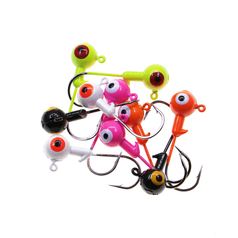 [Australia - AusPower] - Temorah Fishing Lures Jig Heads ,Ball Heads 1/32oz-1oz,Sharp Fishing Hooks for Freshwater or Saltwater Assorted 1/2OZ 20PCS 