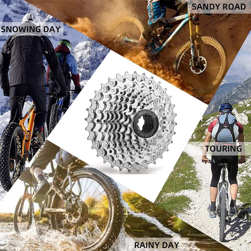 [Australia - AusPower] - BUCKLOS 8/9 Speed Bike Cassette 11-32T/11-36T MTB Cassette, Lightweight Durable Bike Freewheel Fit for Mountain Bike, Road Bicycle, MTB, BMX, SRAM, Shimano… 11-32T--8S 