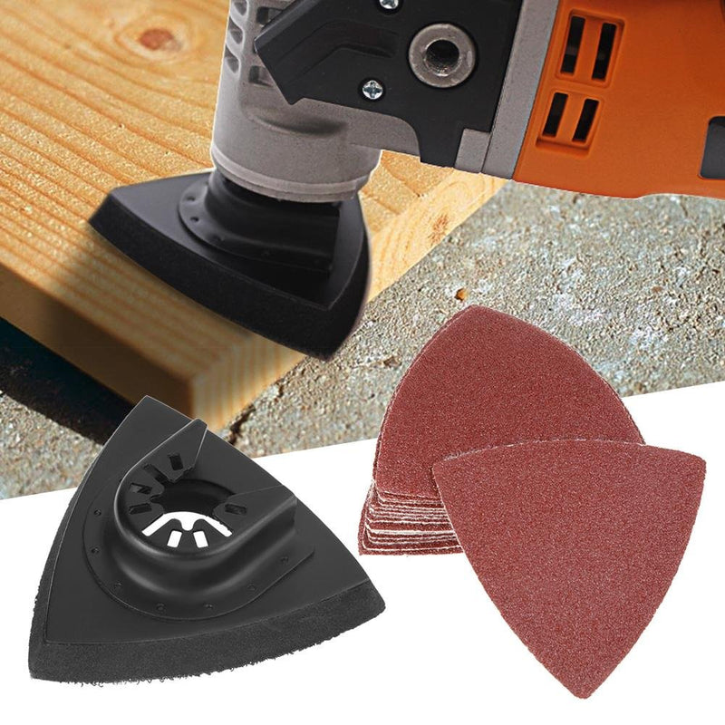 [Australia - AusPower] - 82pcs Triangular Hook & Loop Sandpaper Sanding Sheets Oscillating Multitool Sand Pad for Bosch Stanley Multimaster Makita Dremel 