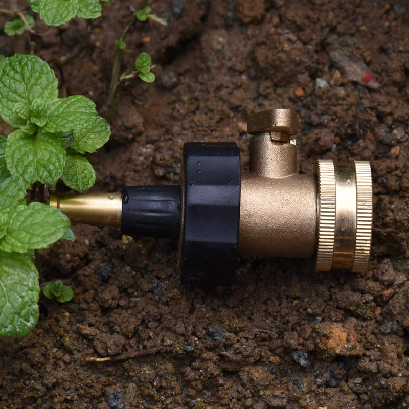 [Australia - AusPower] - PLG Heavy Duty Brass High Pressure Jet Sweeper Spray Hose Nozzle and Hose Shut off Valve Set for Garden Hose A Jet Nozzle&Valve 