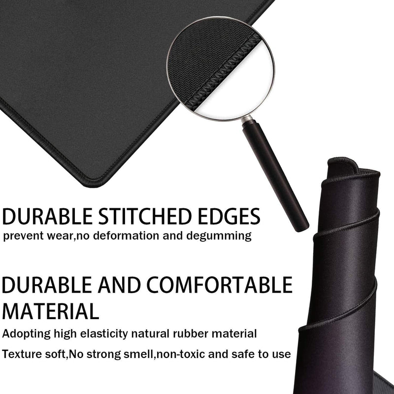 [Australia - AusPower] - Large Mouse Pad, Gaming Mouse Pad, TEDNETGO Waterproof XL Extended Extra Large Mouse Pad with Stitched Edge, Non-Slip Large Ergonomic Mouse Pad Desk Mat for Computer Laptop, 31.5"x15.7" x 0.12", Black 