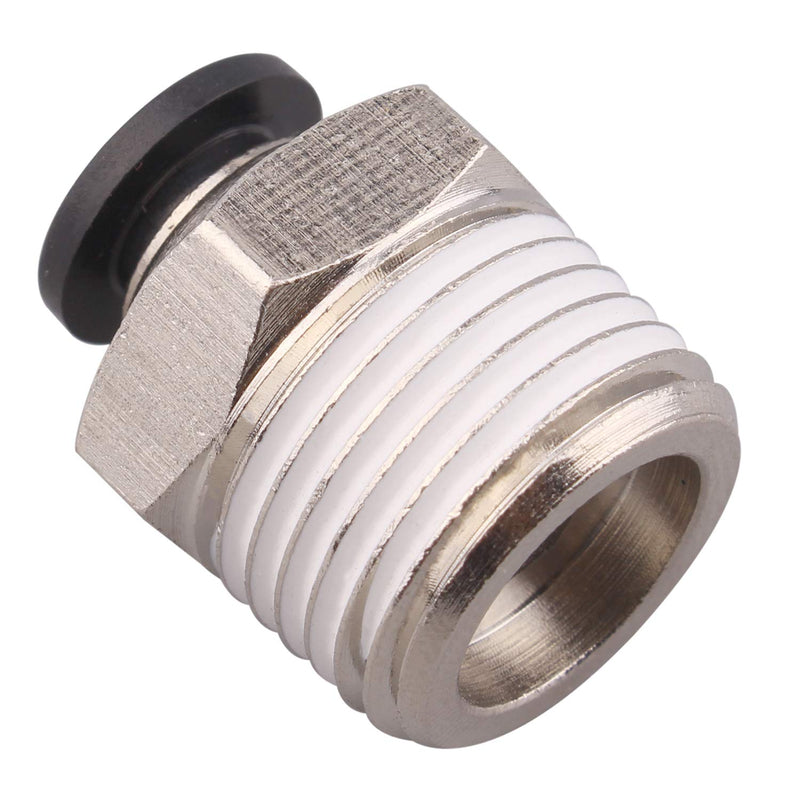 [Australia - AusPower] - PC Push to Connect Tube Fitting, Male Straight - 1/4" Tube OD x 3/8" NPT Thread, Pack of 10 1/4"OD x 3/8"NPT 