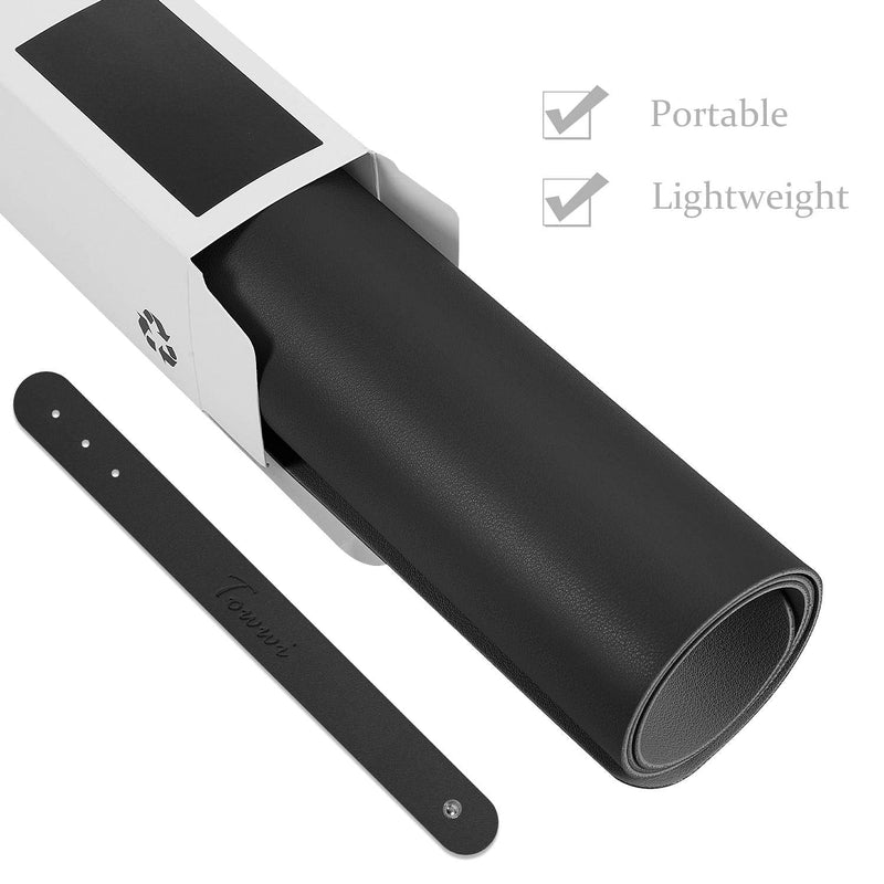 [Australia - AusPower] - TOWWI Dual Sided Desk Pad, 24" x 14" PU Leather Desk Mat, Waterproof Desk Blotter Protector Mouse Pad (Black) Black 24" x 14" 