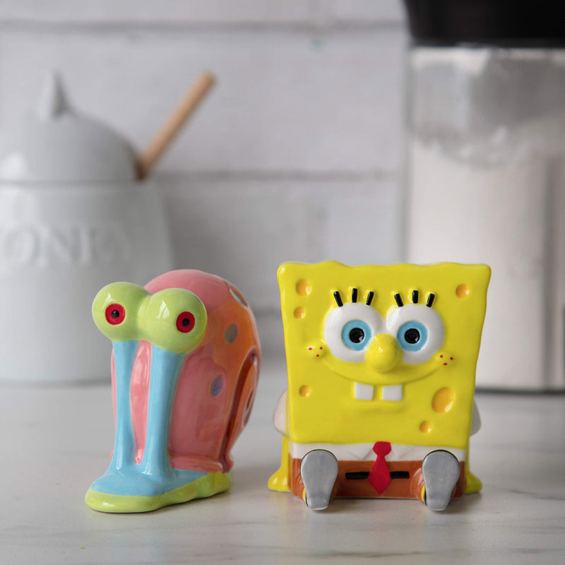[Australia - AusPower] - SpongeBob SquarePants Salt & Pepper Shaker Set - SpongeBob and Gary Figure Designs - Ceramic 