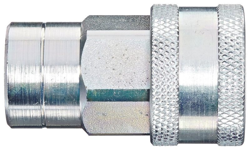 [Australia - AusPower] - Dixon Valve 4AGF4 Steel Agricultural Interchange Ball Valve Hydraulic Fitting, Socket, 1/2" Coupler x 1/2" - 14 NPTF Female Thread 
