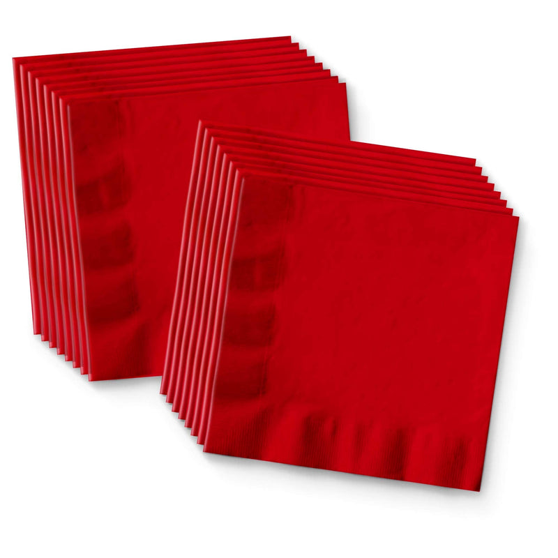 [Australia - AusPower] - Solid Red Birthday Party Supplies Set Plates Napkins Cups Tableware Kit for 16 