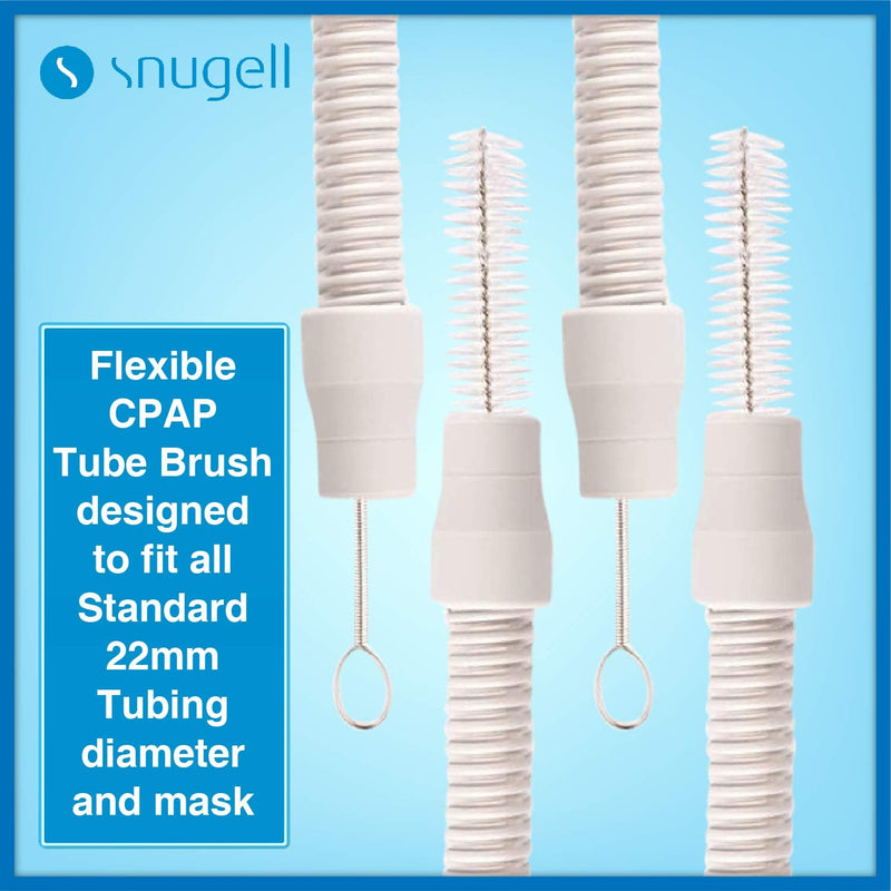 [Australia - AusPower] - CPAP Tube Cleaning Brush by Snugell™ | Tube and CPAP Mask Cleaning Brush | Standard 22mm Tubing Diameter | Clean Exterior and Interior of Tubing and Mask | Flexible Brush (84 in) | Handy Brush (7 in) 