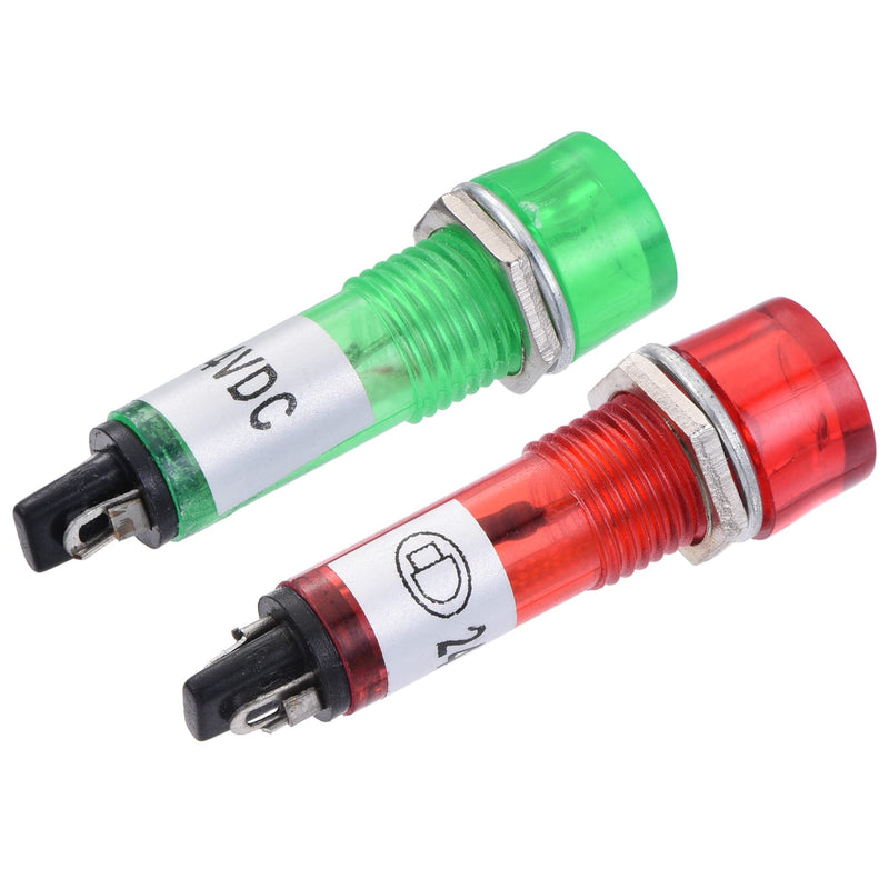 [Australia - AusPower] - MECCANIXITY Indicator LED Light DC 24V 10mm Panel Mount Signal Lamp, Red Green Pack of 20 