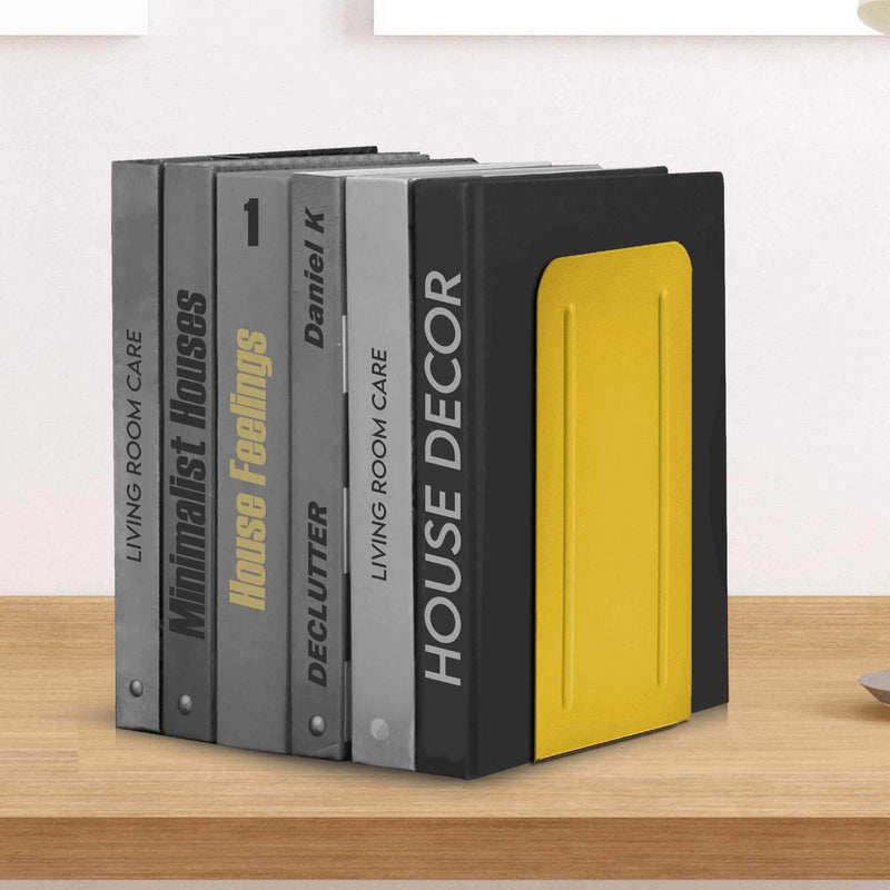 [Australia - AusPower] - Acrimet Jumbo Premium Metal Bookends 9" (Heavy Duty) (Yellow Color) (1 Pair) 