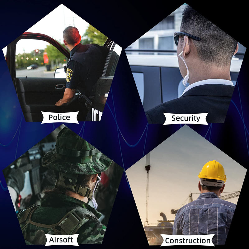 [Australia - AusPower] - Retevis EAK005 Walkie Talkie Earpiece with Mic 2 Pin, Earpiece with Coil Tube, Compatible with Retevis RT22 RT21 H-777 RT68 RT19 UV-5R Walkie Talkies, Acoustic Tube 2 Way Radio Headset (4 Pack) 