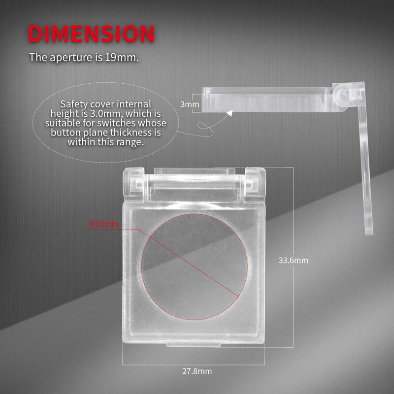 [Australia - AusPower] - DaierTek 19mm Power Push Button Switch Cover Safety Guard Plastic Cap Protector for 3/4" Mounting Dia. Pushbutton -3Pack 