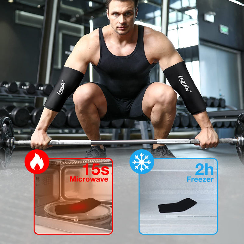 [Australia - AusPower] - Luguiic Knee & Elbow Ice Pack Cold Compression Sleeve Reusable for Injury - Flexible Cold Wrap for Pain and Injuries of Knee Elbow Ankle Calf for Meniscus, ACL, MCL, Bursitis Pain Relief Medium 
