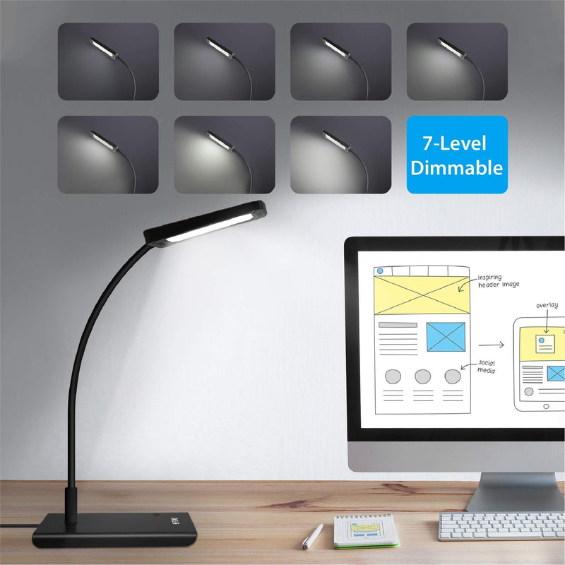 [Australia - AusPower] - TROND Eye-Care LED Desk Lamp Dimmable with Flexible Gooseneck Bundle TROND Outlet Extender Box with USB 