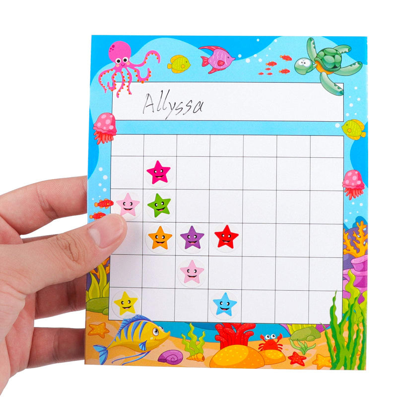 [Australia - AusPower] - Pack of 66 Incentive Chart with 2080 Reward Star Stickers for Kids Students Classroom Behavior, Animal & Marine Theme 