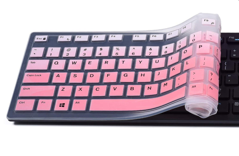 [Australia - AusPower] - Keyboard Cover Skins Compatible with Dell KB216 Wired Keyboard & Dell KM636 Wireless Keyboard & Dell Optiplex 5250 3050 3240 5460 7450 7050 & Dell Inspiron AIO 3475/3670/3477 All-in one Desktop Ombre Pink 