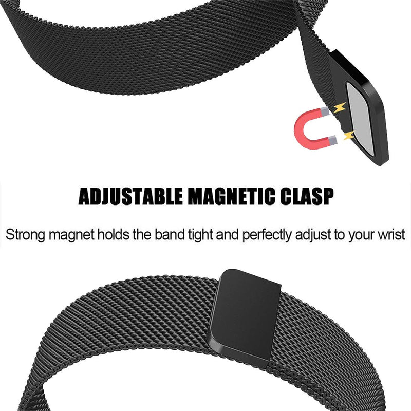 [Australia - AusPower] - Lomet Metal Magnetic Band Compatible with Galaxy Watch Active 2, 20mm Stainless Steel Replacement Band for Samsung Galaxy Watch Active 40mm, (1-Black) 1-Black 