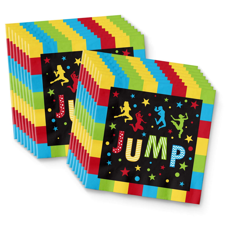[Australia - AusPower] - Birthday Galore Jump! Bounce House Trampoline Party Supplies Set Plates Napkins Cups Tableware Kit for 16 