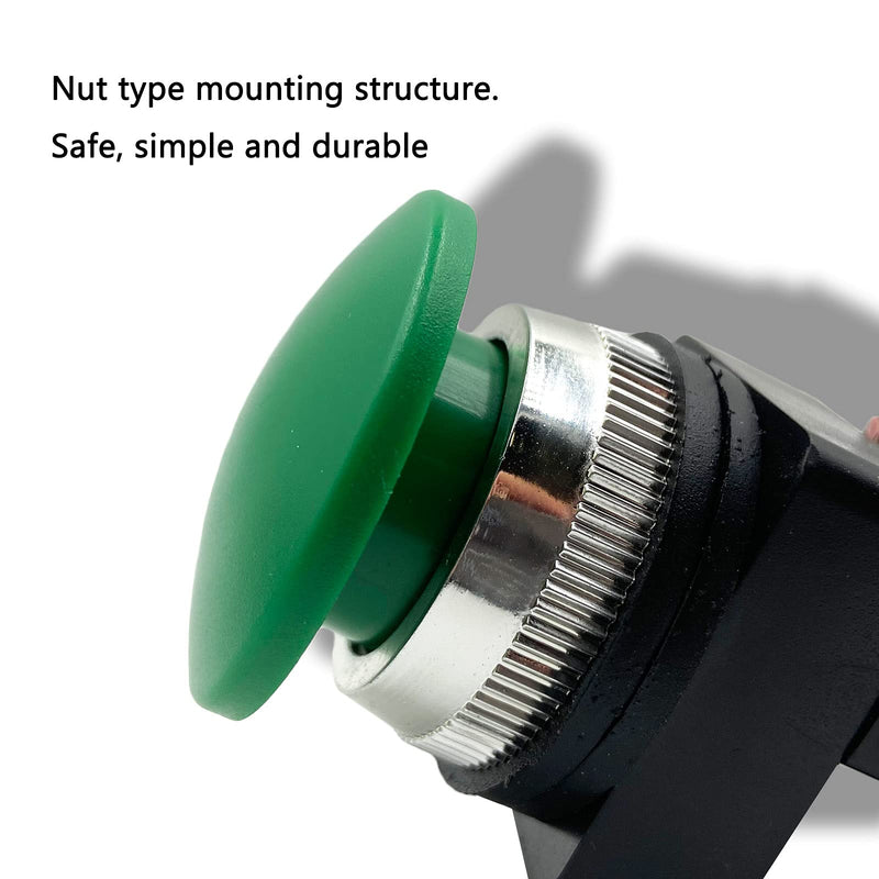[Australia - AusPower] - AC 250V 6A 1NO 1NC DPST Momentary Mushroom Head Push Button Switch （ Green1pcs Red1pcs） 