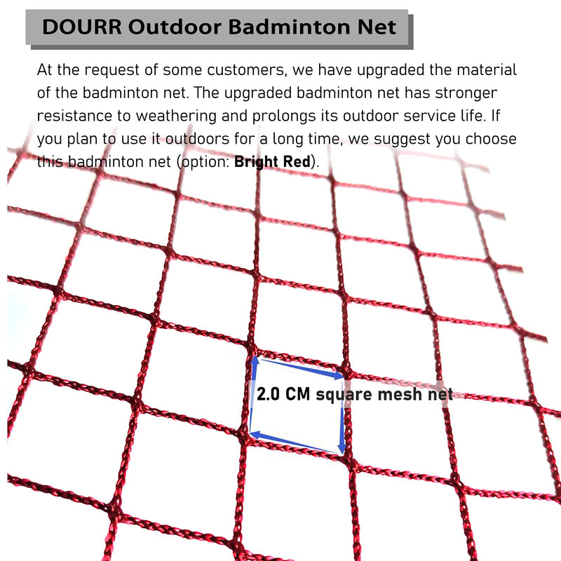 [Australia - AusPower] - DOURR Badminton Tournament Net with Rope Cable 20 FT x 2.5 FT 