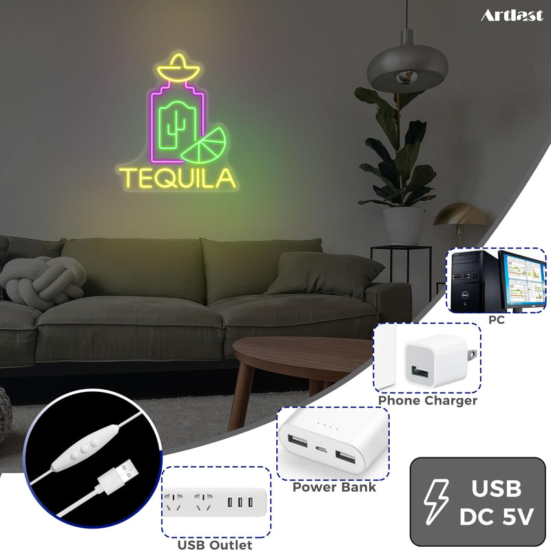 [Australia - AusPower] - Artlast Tequila Neon Sign LED Neon lights for Wall Decor Tequila Signs for Home Bar Beer Bar Restaurant Man Cave Club Tequila Gift 