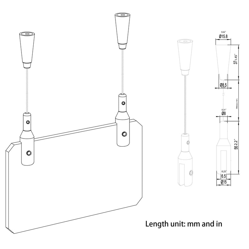 [Australia - AusPower] - TOPNIKE Ceiling Sign Hanger, Aluminum, Display for Large Picture/Billboard/Sign Board/Frame, 2 Pack, Silver 