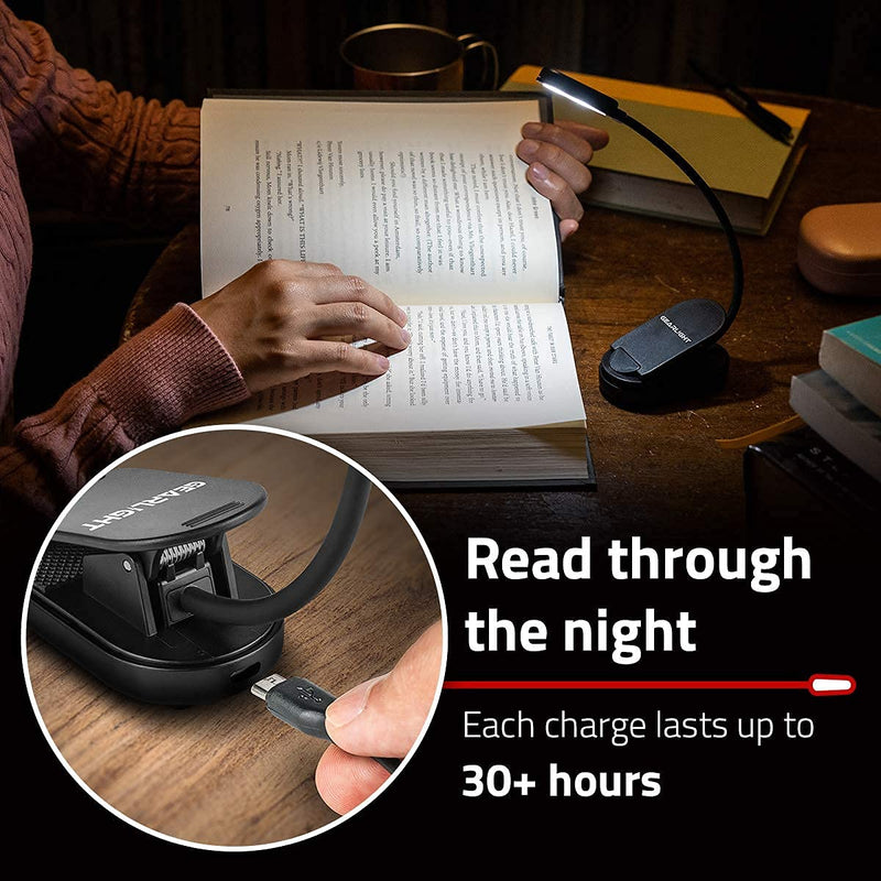 [Australia - AusPower] - GearLight NiteOwl Book Light for Reading in Bed - 2 Small, Rechargeable LED Clip on Lights with 3 Lamp Modes and 360-Degree Adjustable Neck to Read at Night﻿ 