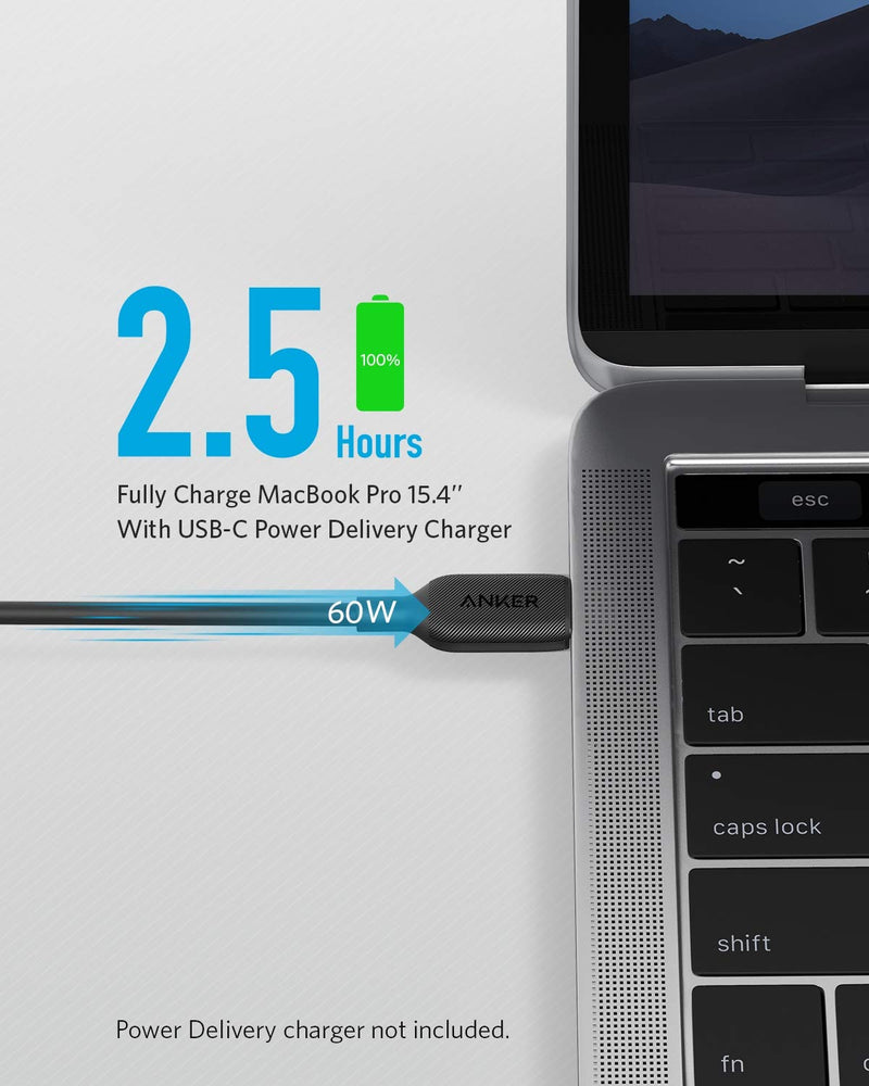 [Australia - AusPower] - USB C Cable 60W 10ft, Anker Powerline III USB-C to USB-C Cable 2.0, USB C Charger Cable for MacBook Pro 2020, iPad Pro 2020, Switch, Samsung Galaxy S20 Plus S9 S8 Plus, Pixel, and More (Black) Black 