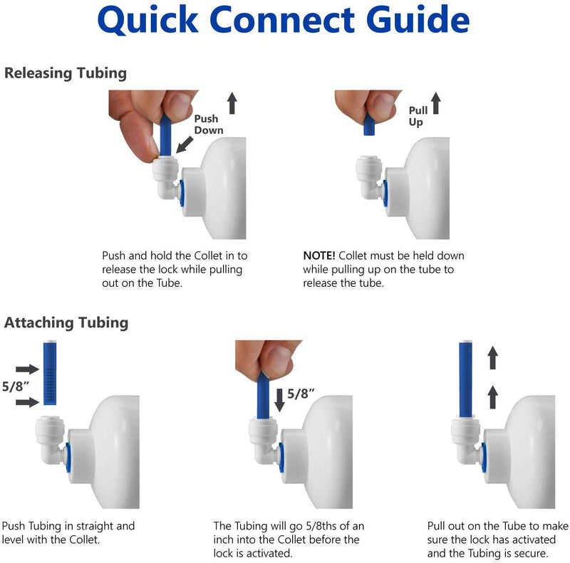 [Australia - AusPower] - PureSec Inline Shut Off Ball Valve 3/8 inch OD Tubing&Hose&Pipe Use Plastic Quick Connect Fittings for Water Purifier RODI System (Pack of 5) 