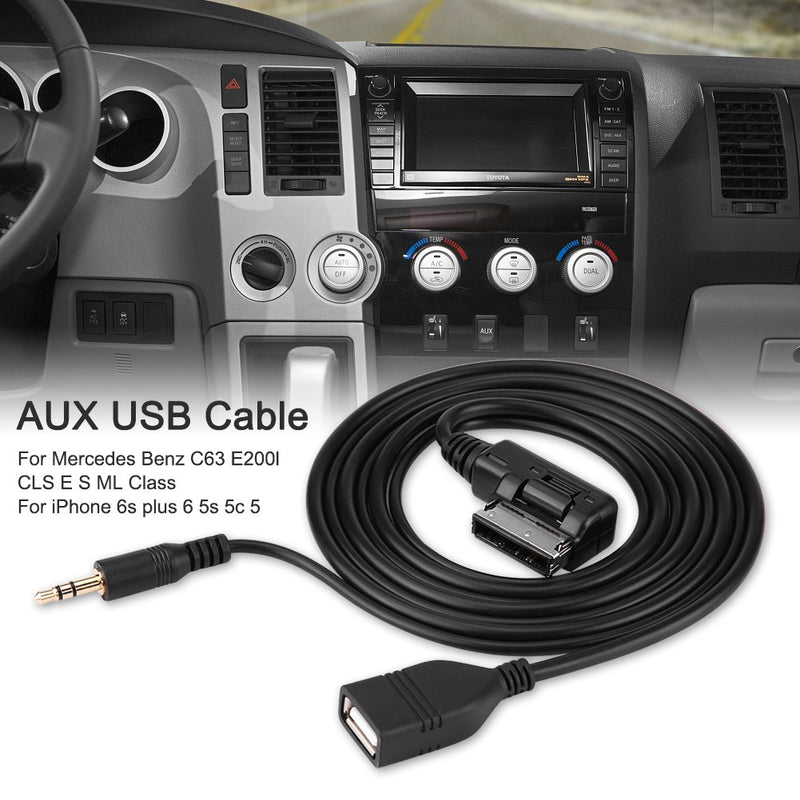 [Australia - AusPower] - Wire Music Interface Audio Adaptor, Car Audio MP3 Auxillary Cable Aux-in USB Audio Music Interface Adapter Compatible for Mercedes Benz 