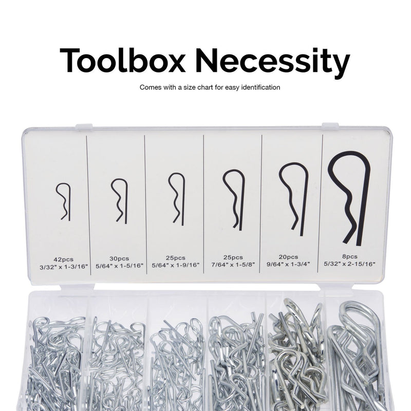 [Australia - AusPower] - Neiko 50457A Hair Pin Assortment Kit, 150 Piece | Zinc Plated Steel Clips | For Use on Hitch Pin Lock System 