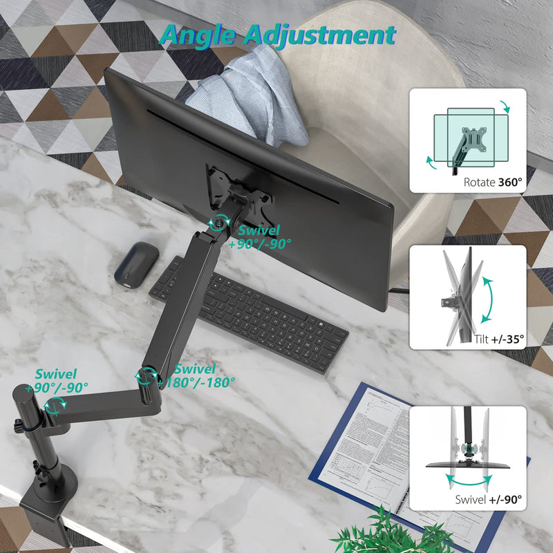 [Australia - AusPower] - WALI Bundle – 2 Items: Single Monitor Desk Mount and Laptop Holder Tray 
