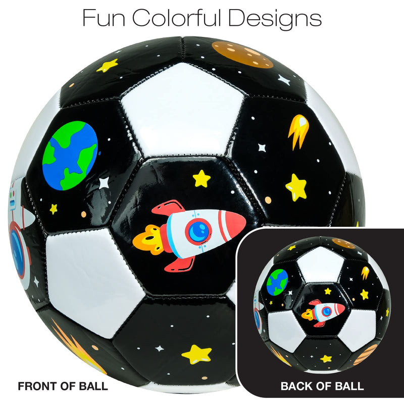 [Australia - AusPower] - Xcello Sports Kids Soccer Ball Soft Thick Durable TPU Cover 2 Pack with Pump (Available in Size 2, and Size 3) Black/White 