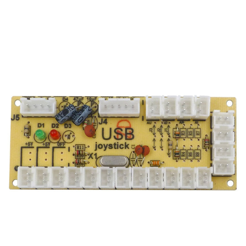 [Australia - AusPower] - SJ@JX Arcade Game Controller USB Encoder Zero Delay 2 Player to Joystick Button for PC MAME Raspberry Pi Retro 13+5 
