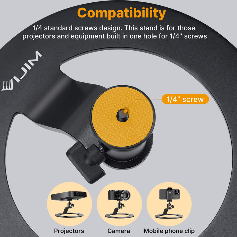 [Australia - AusPower] - Aluminum Desktop Projector Stand w Ballhead Angle Adjustment, JUSMO Table Projector Stand Adjustable Tilt for Nebula, XGIMI, VANKYO, BenQ, PVO, TMY, AuKing and Most LCD/DLP Video Projectors 