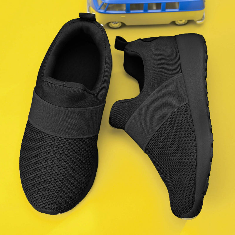 [Australia - AusPower] - QIJGS Toddler/Little Kid Boys Girls Shoes Running Sneakers Athletic Tennis Walking Shoes 5 Toddler Black 