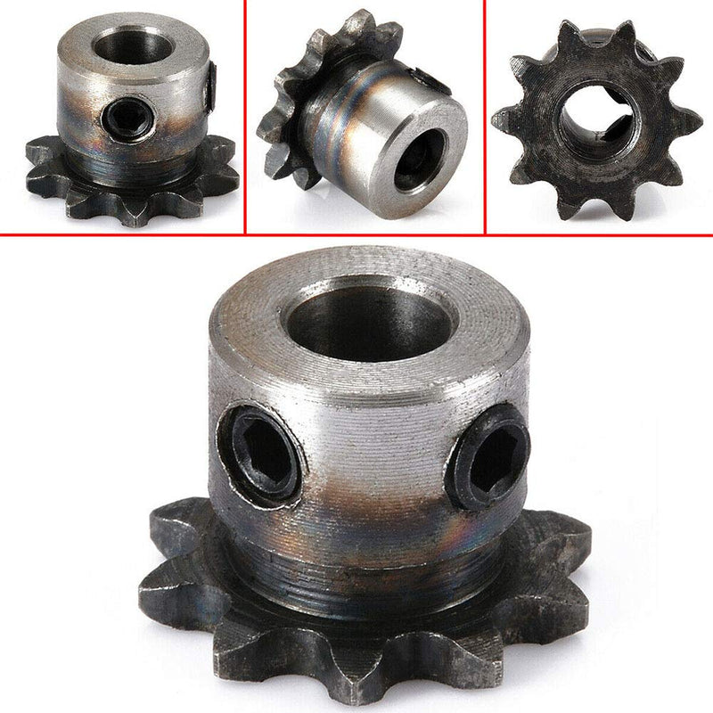 [Australia - AusPower] - Acxico 2Pcs 8mm Bore 10 Teeth 10T Metal Pilot Motor Gear Roller Chain Drive Sprocket 