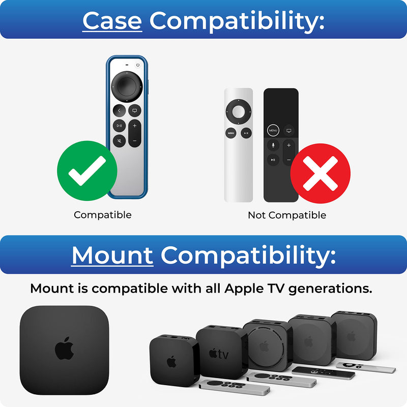 [Australia - AusPower] - ReliaMount Apple TV Mount (Black and Cool Gray Apple TV Mount Plus Blue Case) Black and Cool Gray Apple TV Mount Plus Blue Case 