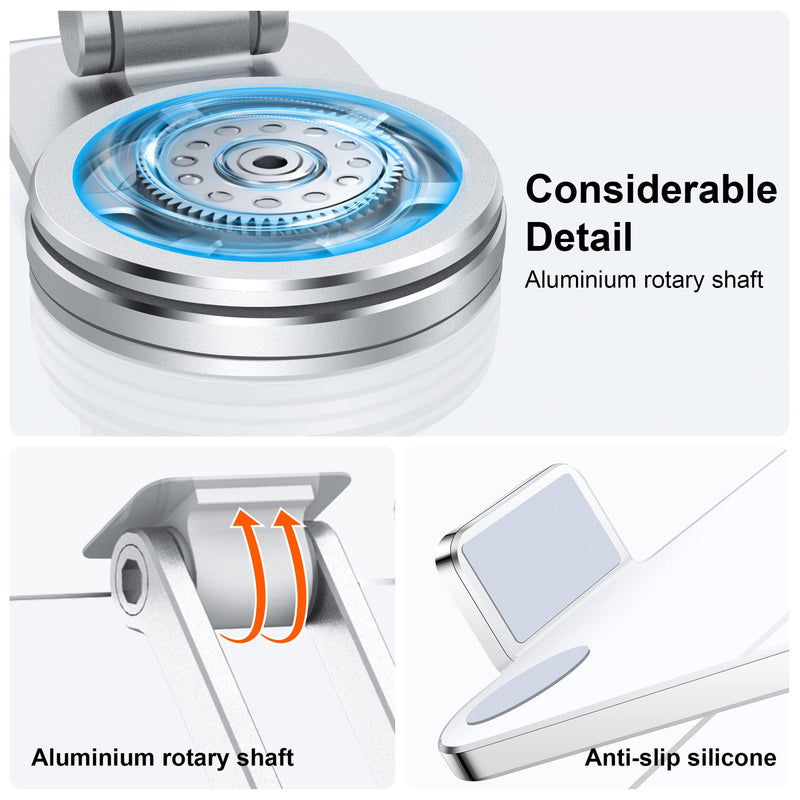 [Australia - AusPower] - CreaDream Acrylic Tablet Stand Holder with 360 Rotating Base, Foldable Adjustable Transparent Tablet Holder for Desk Home Office, Compatible with iPad Pro Air Mini and More, Clear 