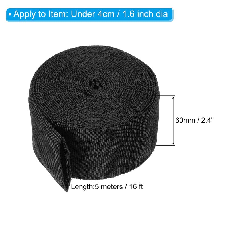 [Australia - AusPower] - PATIKIL 2.4" 16FT Protective Hose Sleeve with Snap Fastener, Polyester Fiber Cable Cover Sheath Protection for Welding Tig Torch Hydraulic Hose, Black 2.4 inch x 16ft 