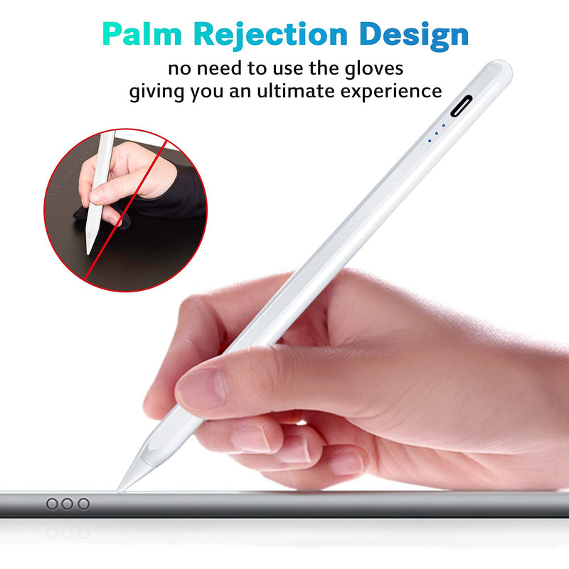 [Australia - AusPower] - Stylus Pen for iPad with Palm Rejection, Tilt Sensitive and Magnetic Design,High Precision, Write and Drawe on (2018-2020) iPad6 / 7/8 / Air 3/4 / Mini 5 / Pro 11 / Pro 12.9 