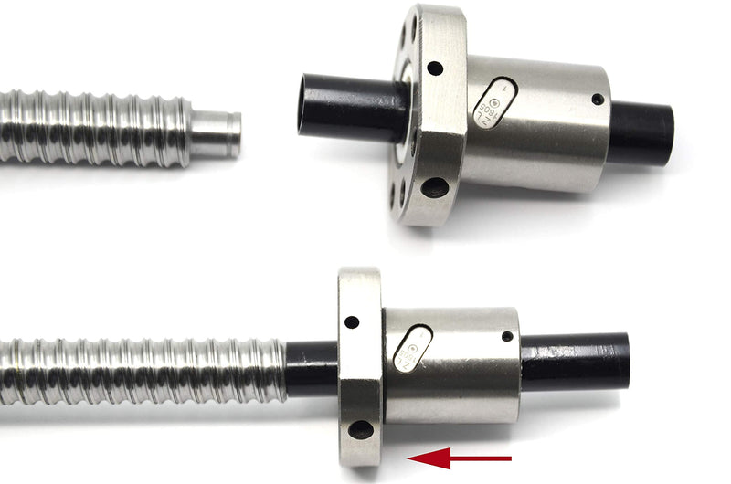 [Australia - AusPower] - 12mm Ball Screw Rod with Ball Nut Bearing Steel Flanged Ball Screw with Ball Nut for RM1605 SFU1605 Ball Screw 