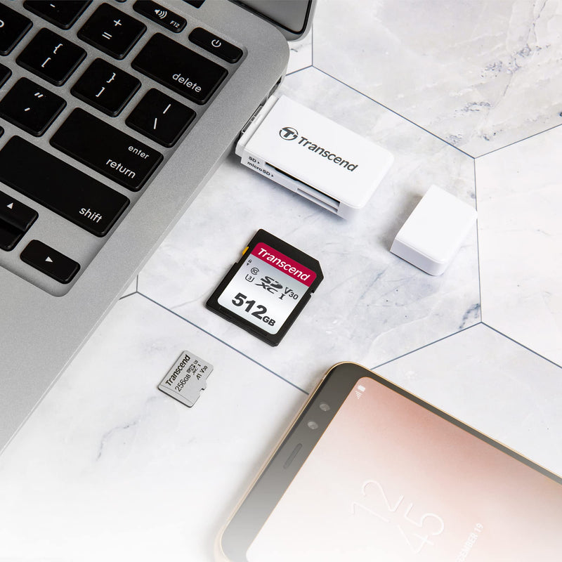 [Australia - AusPower] - Transcend USB 3.1 Gen1 SDHC / SDXC / microSDHC / SDXC Card Reader, TS-RDF5W (White) White 