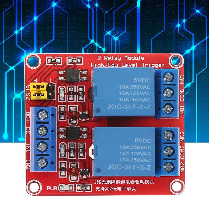 [Australia - AusPower] - Trigger Module, 5V/12V 2 Channel Relay Module with Optocoupler Isolation High&Low Level Trigger Relay Extension Board(5V) 